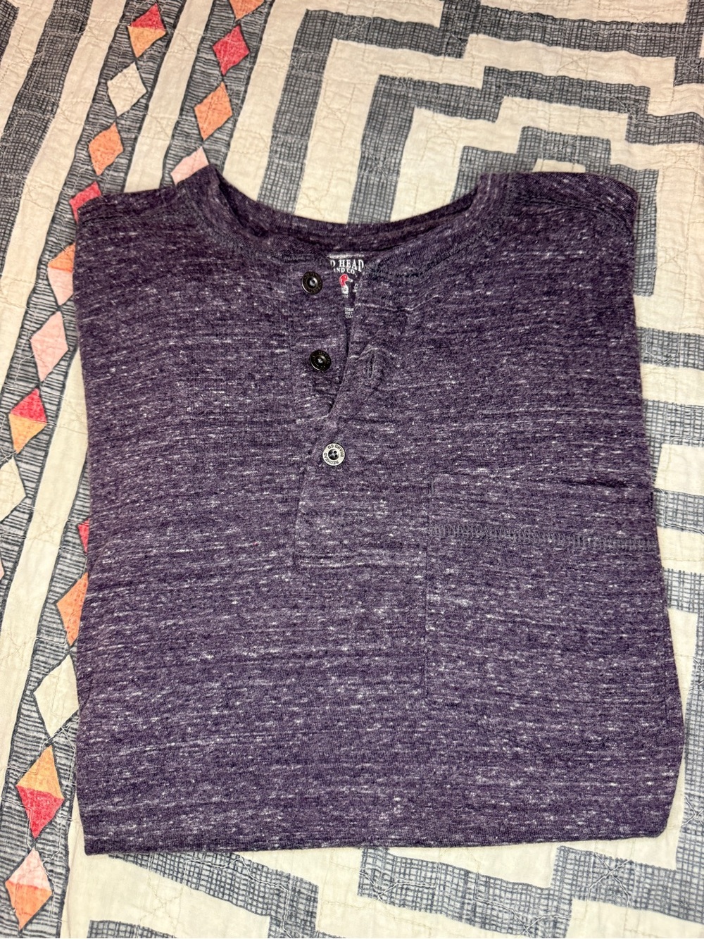 RedHead Purple Heather Short Sleeve Henley Shirt